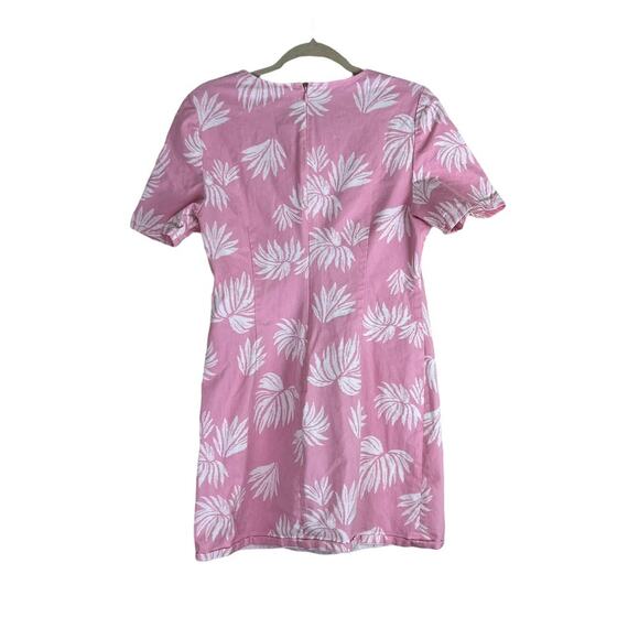 Cinq a Sept Phoenix Madison Floral Leaf Print Mini Dress Pink Size 12 - Picture 5 of 7